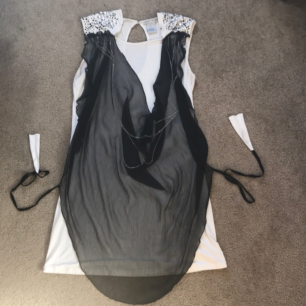 White and black dress